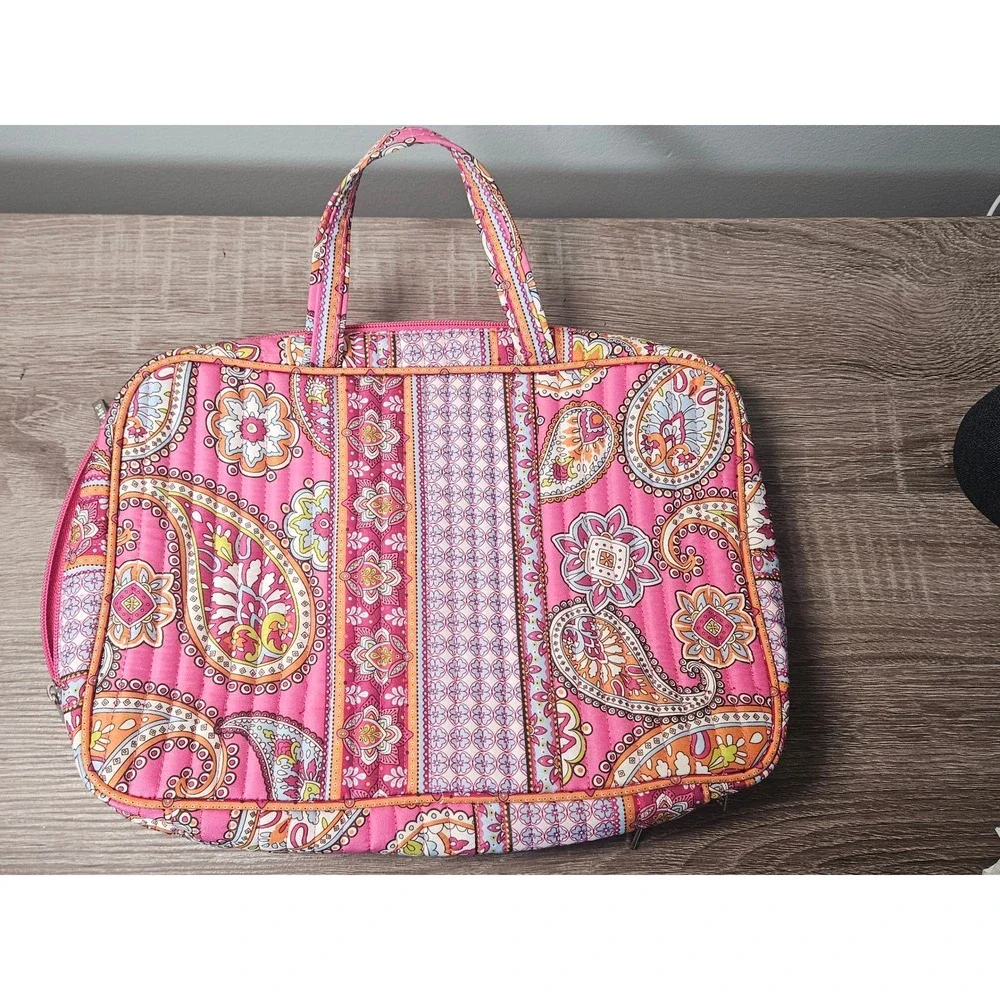 Modella Pink Paisley Quilted Makeup Bag Travel Organizer Cosmetic Case